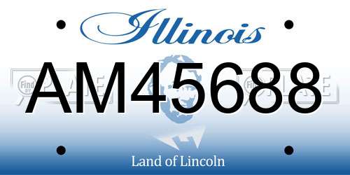 AM45688 Illinois License Plate