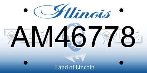 AM46778 Illinois License Plate