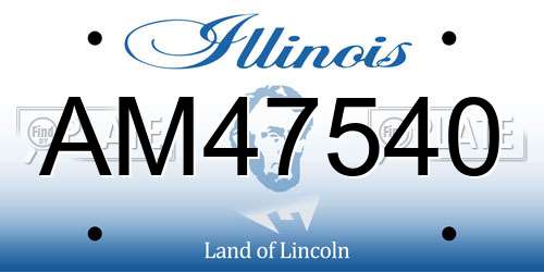 AM47540 Illinois License Plate