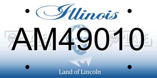 AM49010 Illinois License Plate