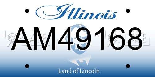 AM49168 Illinois License Plate