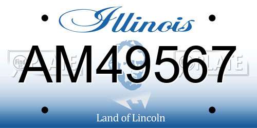 AM49567 Illinois License Plate