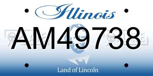 AM49738 Illinois License Plate