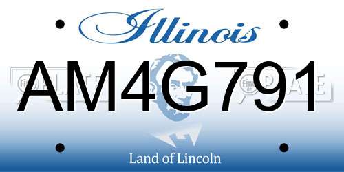 AM4G791 Illinois License Plate