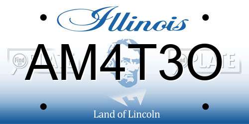 AM4T3O Illinois License Plate