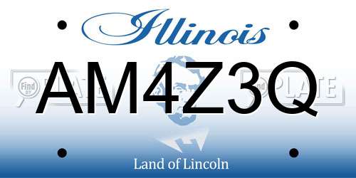 AM4Z3Q Illinois License Plate