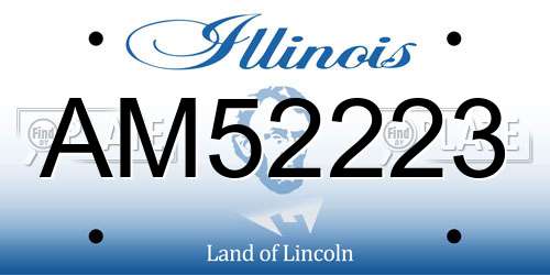 AM52223 Illinois License Plate