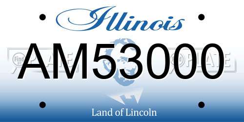 AM53000 Illinois License Plate
