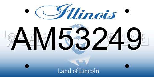 AM53249 Illinois License Plate