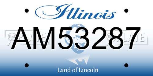 AM53287 Illinois License Plate