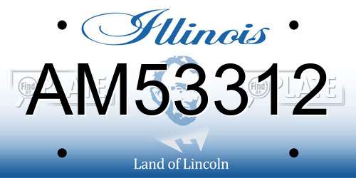 AM53312 Illinois License Plate