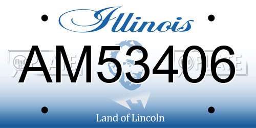 AM53406 Illinois License Plate