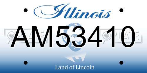 AM53410 Illinois License Plate