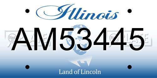 AM53445 Illinois License Plate
