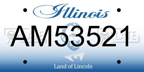 AM53521 Illinois License Plate