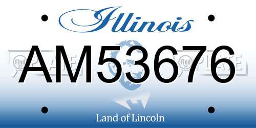 AM53676 Illinois License Plate