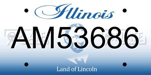 AM53686 Illinois License Plate