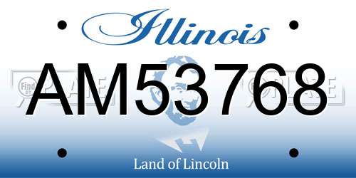 AM53768 Illinois License Plate