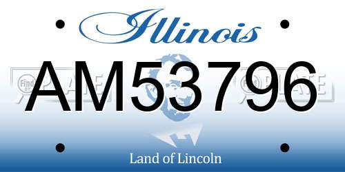 AM53796 Illinois License Plate