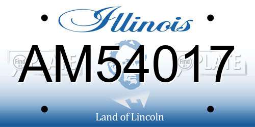 AM54017 Illinois License Plate