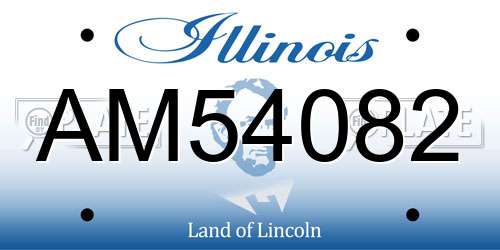 AM54082 Illinois License Plate