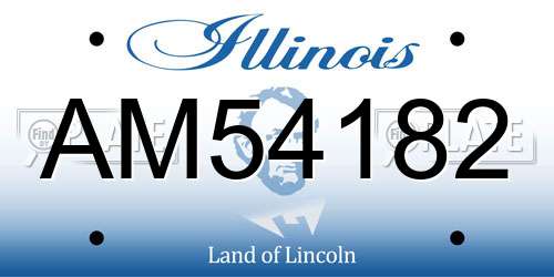 AM54182 Illinois License Plate