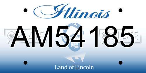 AM54185 Illinois License Plate