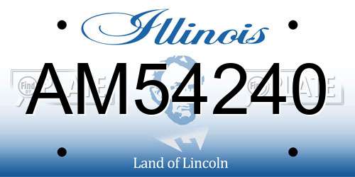 AM54240 Illinois License Plate