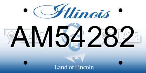 AM54282 Illinois License Plate