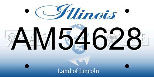 AM54628 Illinois License Plate