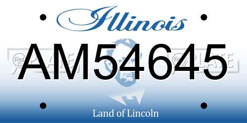 AM54645 Illinois License Plate