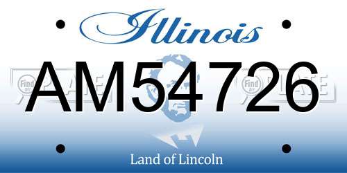 AM54726 Illinois License Plate