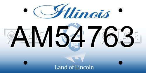 AM54763 Illinois License Plate