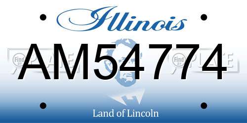 AM54774 Illinois License Plate