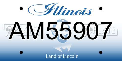 AM55907 Illinois License Plate