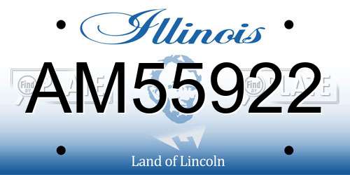 AM55922 Illinois License Plate