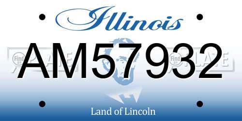 AM57932 Illinois License Plate