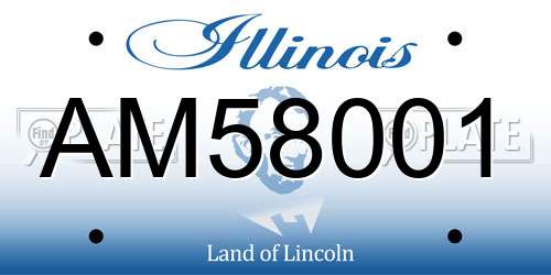 AM58001 Illinois License Plate