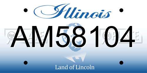 AM58104 Illinois License Plate