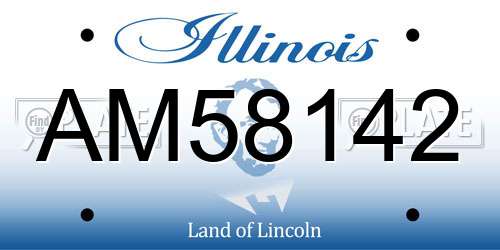 AM58142 Illinois License Plate