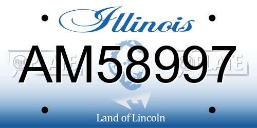 AM58997 Illinois License Plate