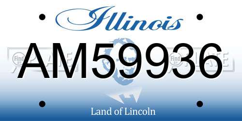 AM59936 Illinois License Plate