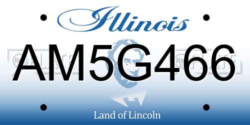 AM5G466 Illinois License Plate