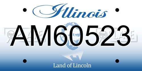 AM60523 Illinois License Plate