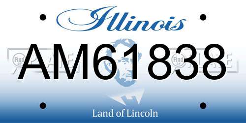 AM61838 Illinois License Plate