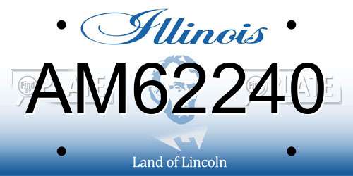 AM62240 Illinois License Plate