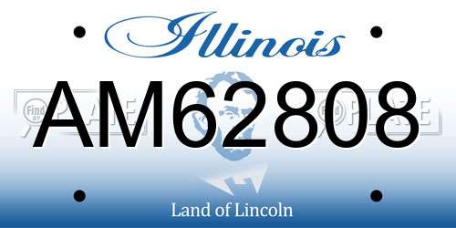 AM62808 Illinois License Plate