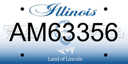 AM63356 Illinois License Plate