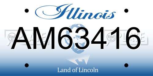 AM63416 Illinois License Plate