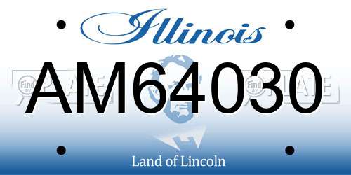 AM64030 Illinois License Plate